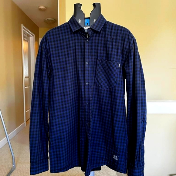 Jack & Jones checkered shirt, Size L, blue and black - Picture 1 of 3